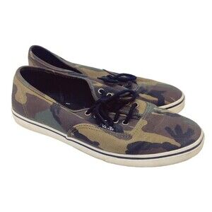Vans Camo Army Green & White Shoes Mens Size 7.5 Womens 9 Sneakers Lace Up